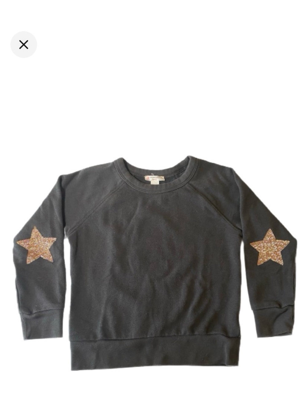 Crewcuts Black Sweatshirt with Sequin Gold Star Elbow Patches Size Girl XS